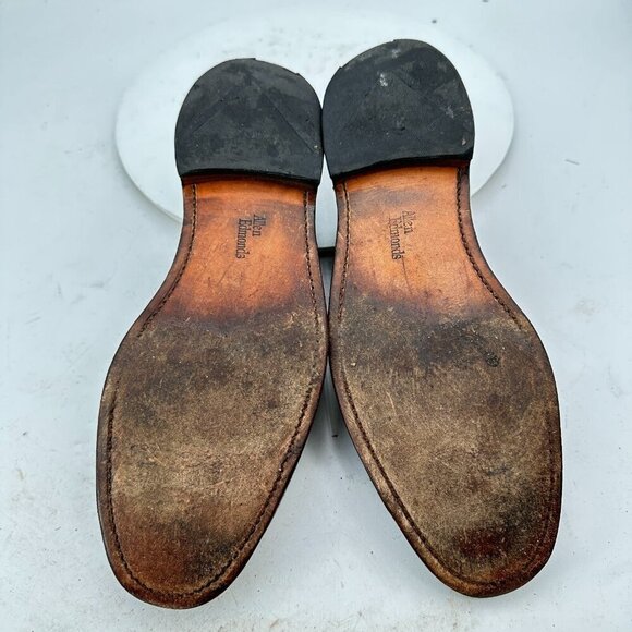 Allen Edmonds Neumok Men Size 9.5B Brown Leather Wingtip Oxford Dress Shoes - Picture 8 of 11